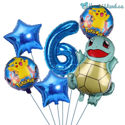 Pokemon narozeninový set balonků 6ks, typ 2